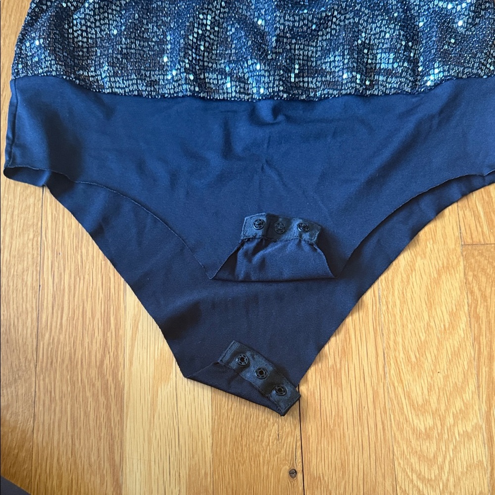 Zara Basic Black And Silver Sequin Top - image 4